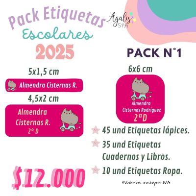 PACK ETIQUETAS ESCOLARES - Imagen 2