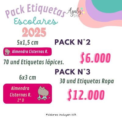 PACK ETIQUETAS ESCOLARES - Imagen 3