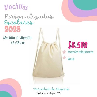 Mochila de Algodón  42x38 cm