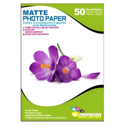 Papel Fotografico Matte 180 gr / A4